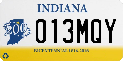 IN license plate 013MQY