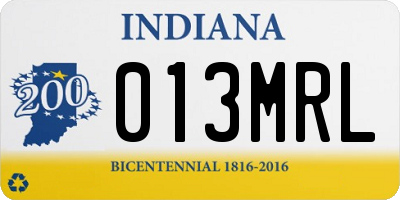 IN license plate 013MRL
