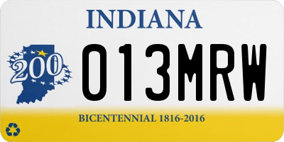 IN license plate 013MRW
