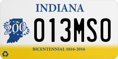 IN license plate 013MSO