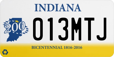 IN license plate 013MTJ