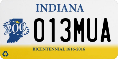 IN license plate 013MUA