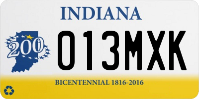 IN license plate 013MXK