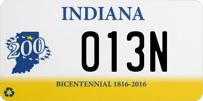 IN license plate 013N