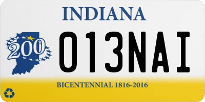 IN license plate 013NAI
