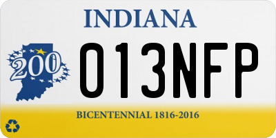 IN license plate 013NFP