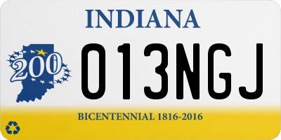 IN license plate 013NGJ