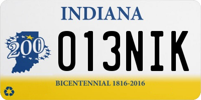 IN license plate 013NIK