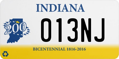 IN license plate 013NJ