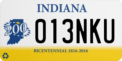 IN license plate 013NKU