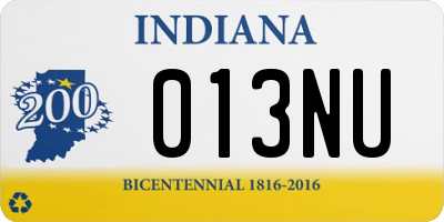 IN license plate 013NU