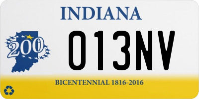 IN license plate 013NV