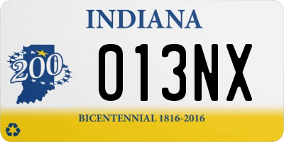 IN license plate 013NX