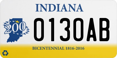 IN license plate 013OAB