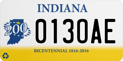 IN license plate 013OAE