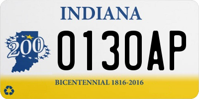 IN license plate 013OAP
