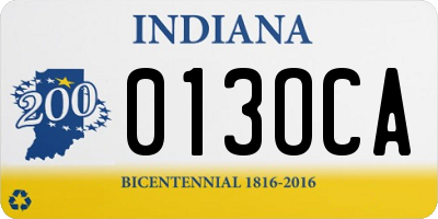 IN license plate 013OCA