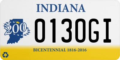 IN license plate 013OGI