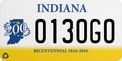 IN license plate 013OGO