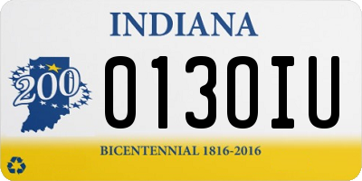 IN license plate 013OIU
