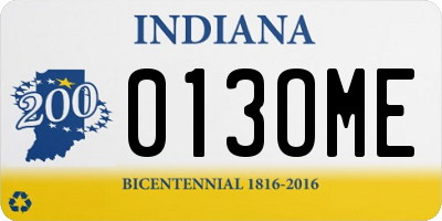 IN license plate 013OME