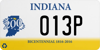 IN license plate 013P