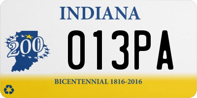 IN license plate 013PA