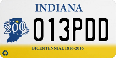 IN license plate 013PDD