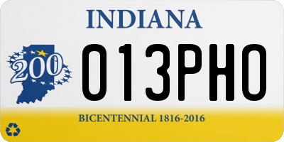 IN license plate 013PHO