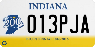 IN license plate 013PJA