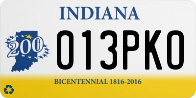 IN license plate 013PKO