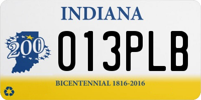 IN license plate 013PLB
