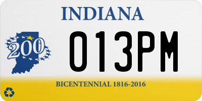 IN license plate 013PM