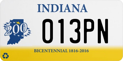 IN license plate 013PN