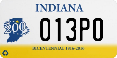 IN license plate 013PO
