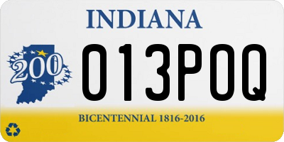 IN license plate 013POQ