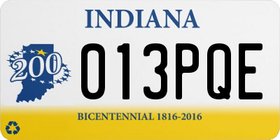 IN license plate 013PQE