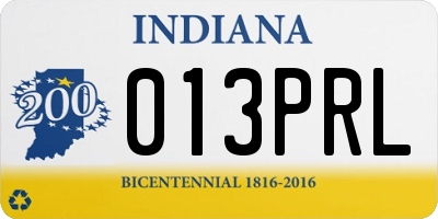 IN license plate 013PRL