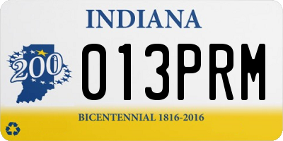 IN license plate 013PRM