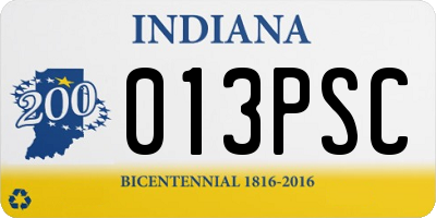 IN license plate 013PSC