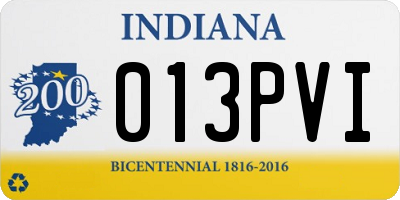IN license plate 013PVI