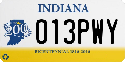 IN license plate 013PWY