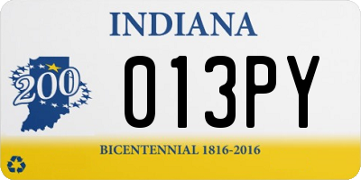 IN license plate 013PY
