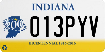 IN license plate 013PYV