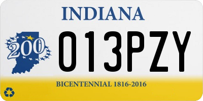 IN license plate 013PZY