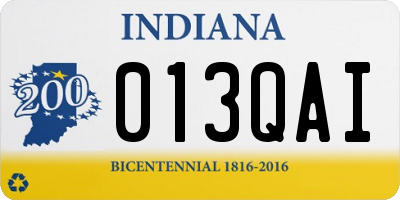 IN license plate 013QAI