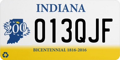 IN license plate 013QJF