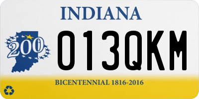 IN license plate 013QKM