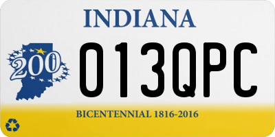IN license plate 013QPC