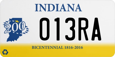 IN license plate 013RA